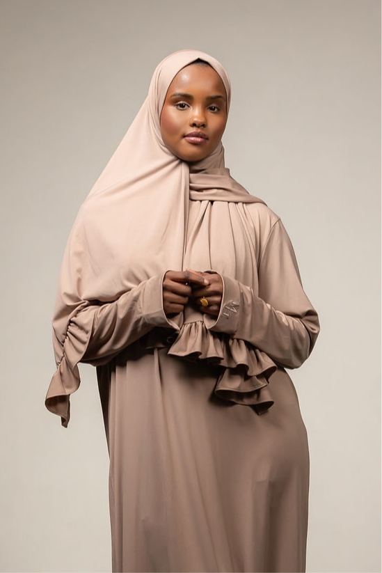 Ruffle scarf - taupe