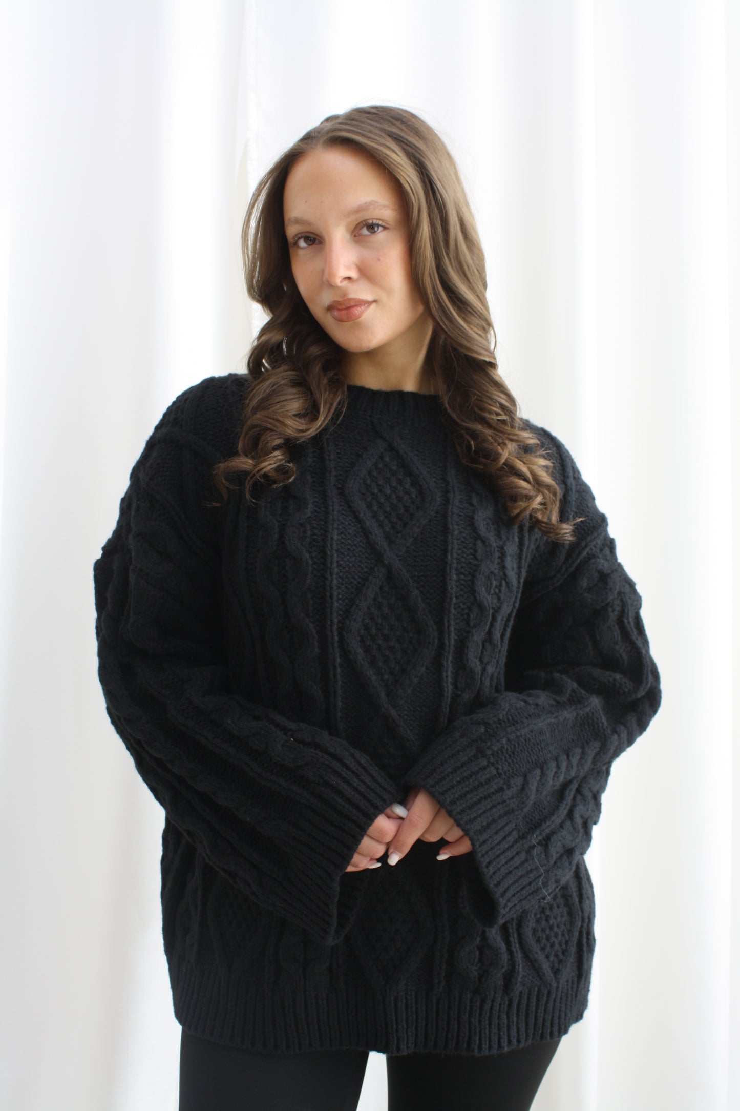 Trui met wijde mouwtjes- black