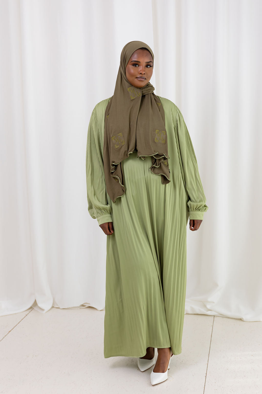 Lime green ribbel dress