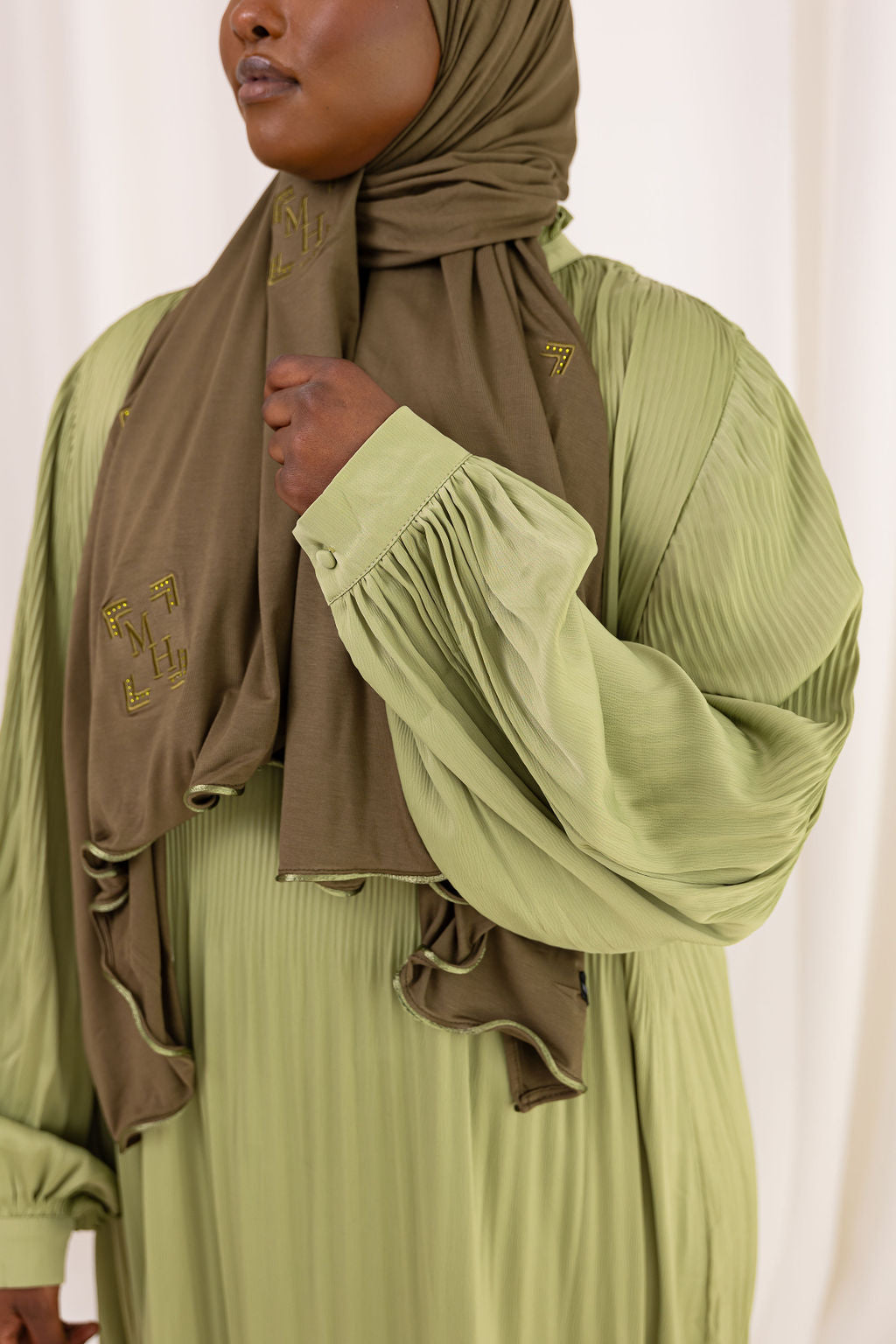Lime green ribbel dress