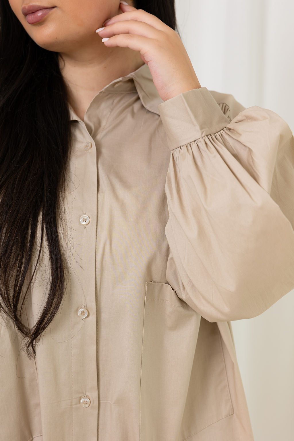 Oversized blouse -beige