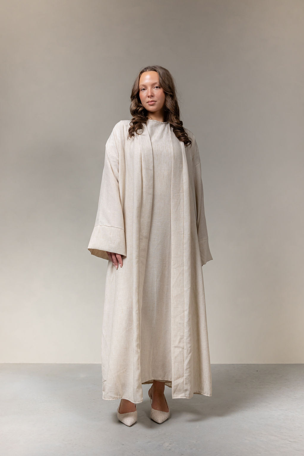 Linnen abaya - licht beige