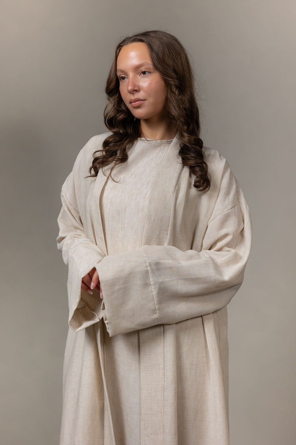 Linnen abaya - licht beige