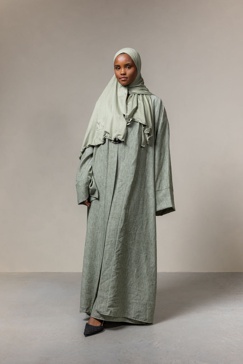 Linnen abaya - light green
