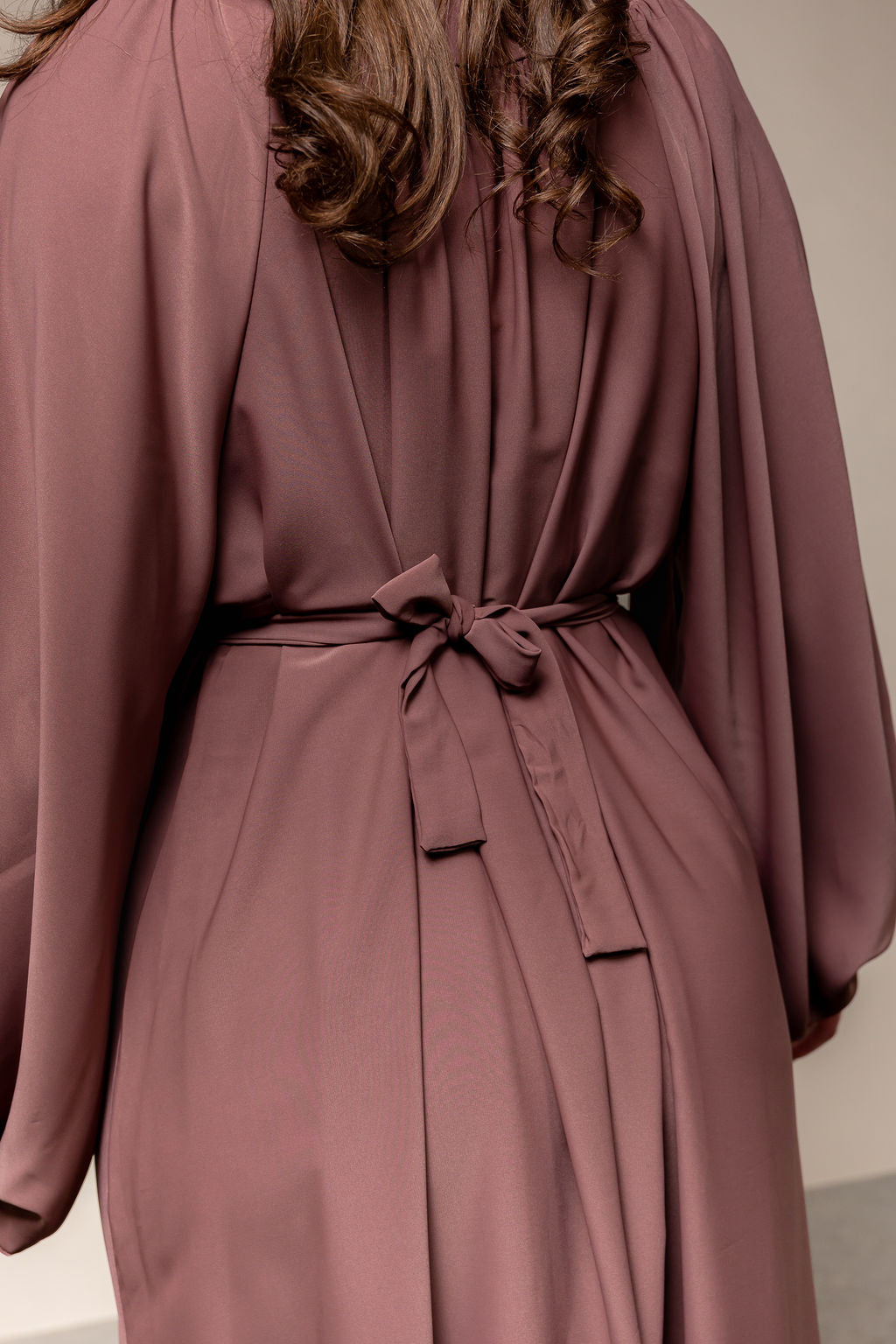 Plissé elegance abaya- oud roze