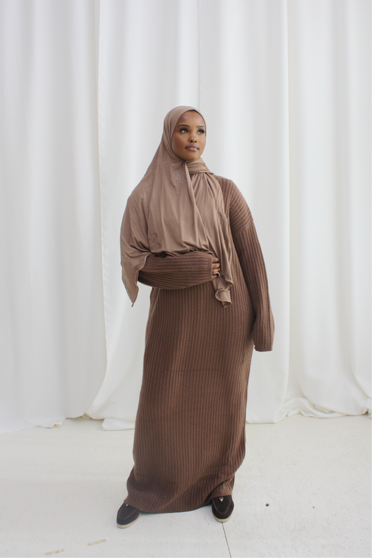Wollen jurk - brown