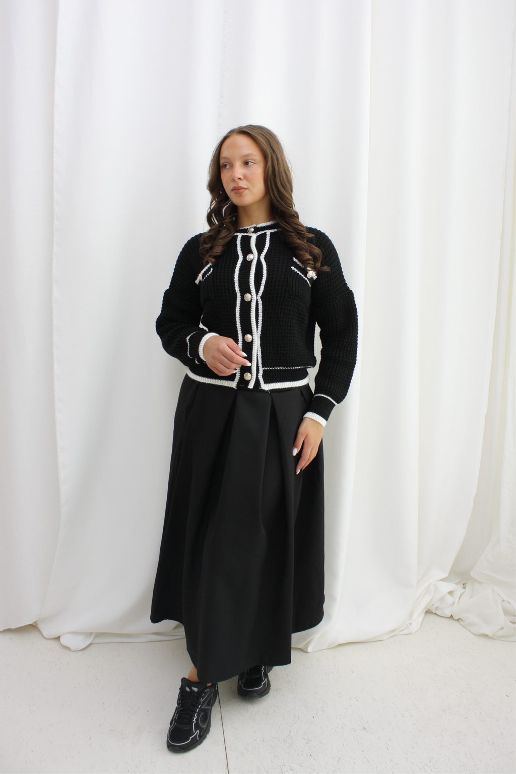 Classic plooien rok - black