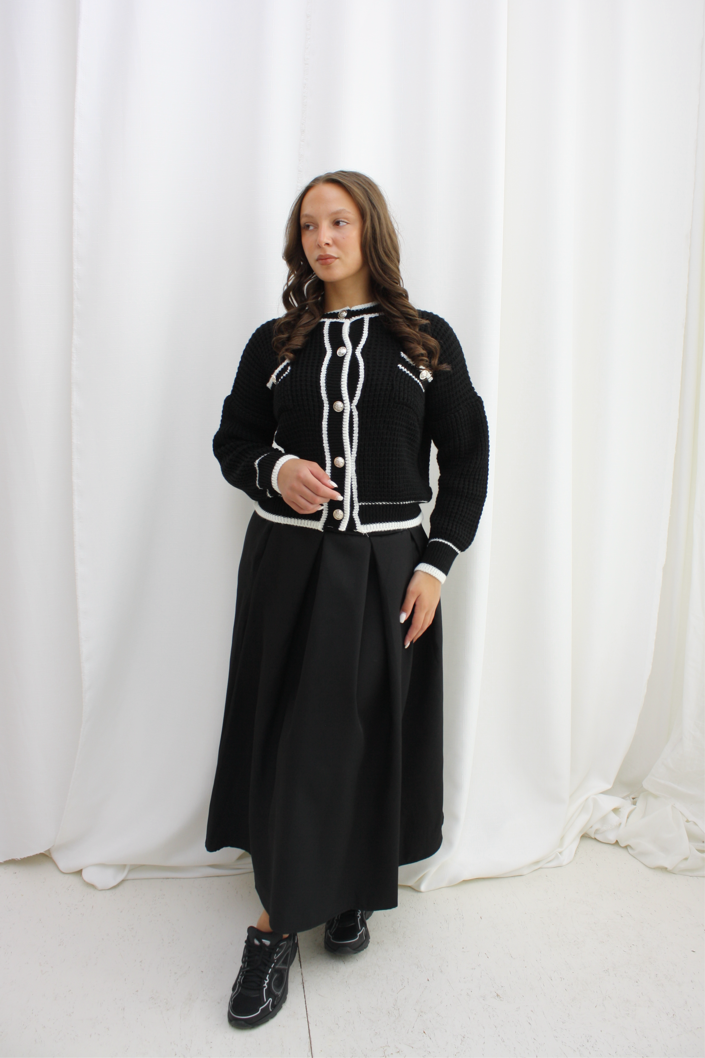 Classic plooien rok - black