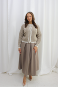 Classic plooien rok- taupe