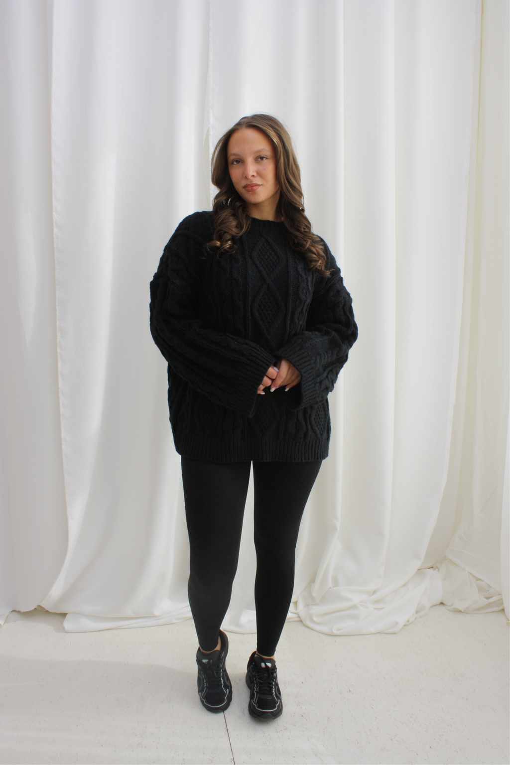 Trui met wijde mouwtjes- black