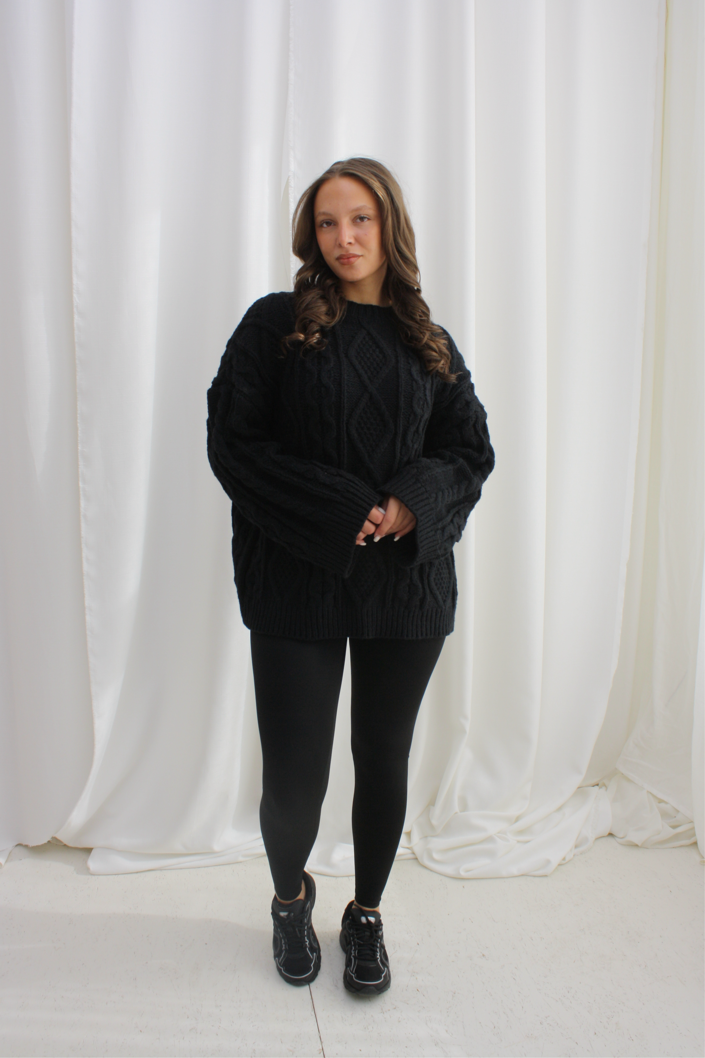 Trui met wijde mouwtjes- black