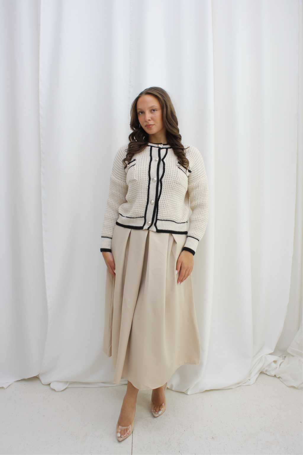 Classic plooien rok- beige