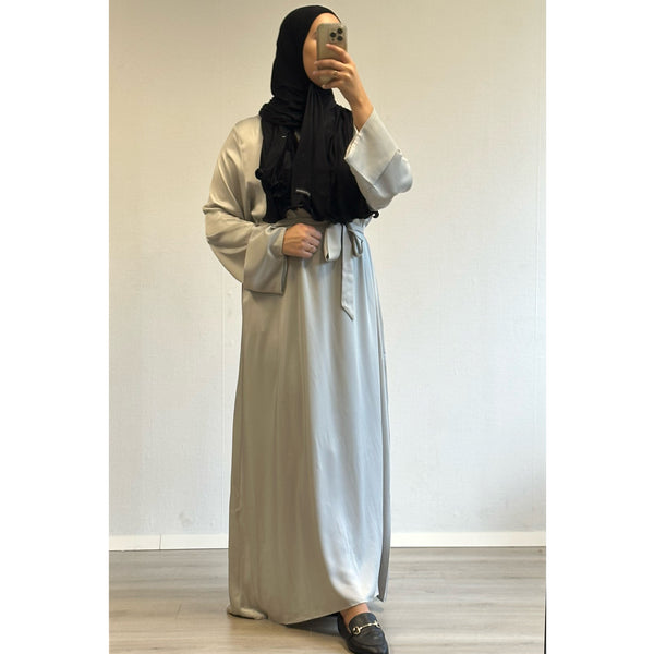 Satijnen abaya - Licht mint
