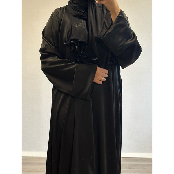 Satijnen abaya - black