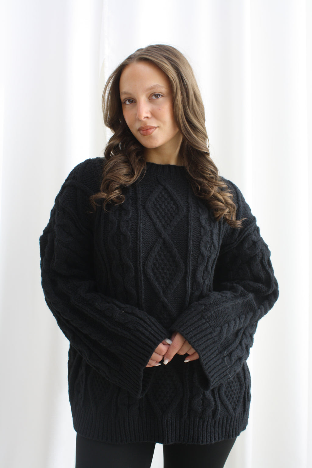 Trui met wijde mouwtjes- black