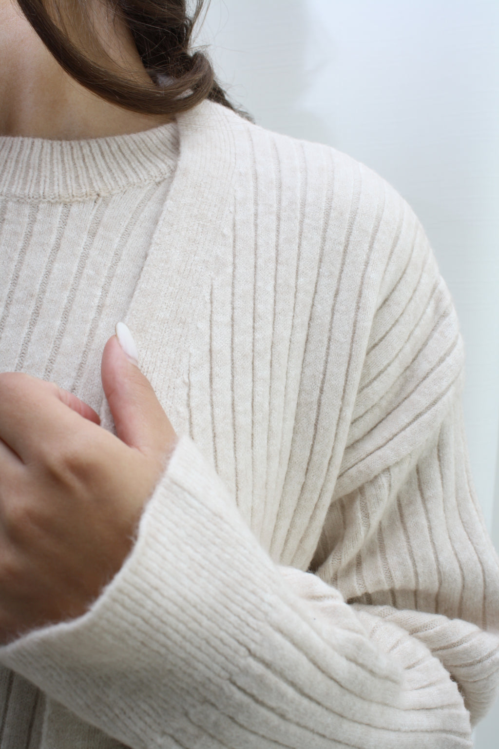 Wolle twinset jurk- beige