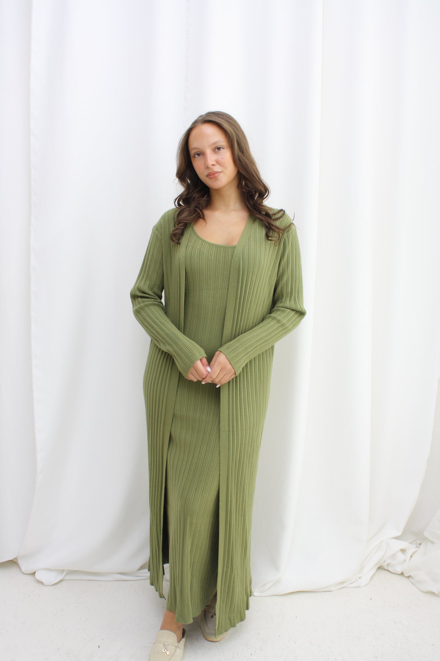 Jurk twinset - lime green