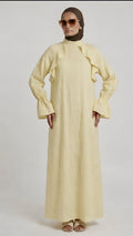 Jellow ruffle maxi-dress