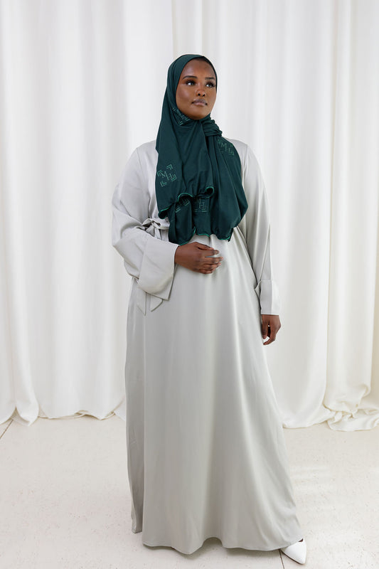 Satijnen abaya - Licht mint