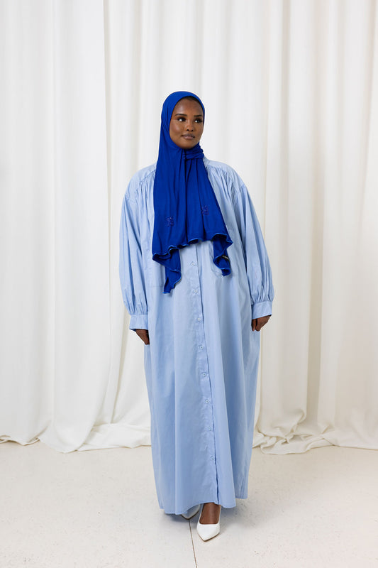 Oversized blouse licht blauw