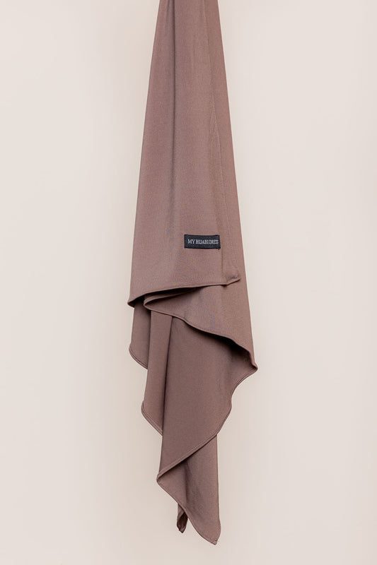 Silk jersey scarf - walnut brown