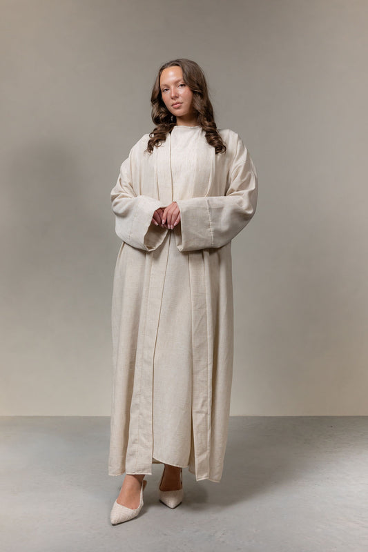 Linnen abaya - licht beige