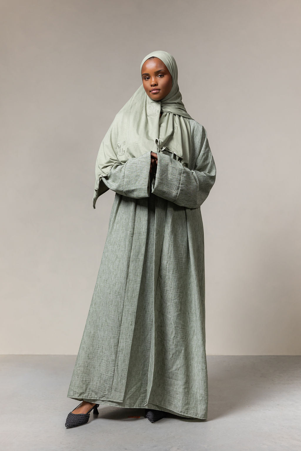 Linnen abaya - light green