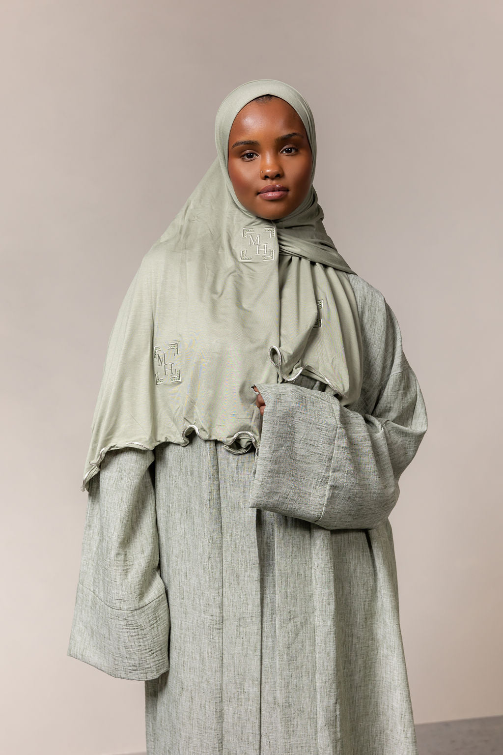 Linnen abaya - light green