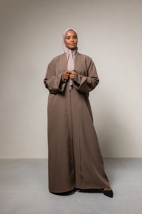 Classic Essential abaya - deep brown