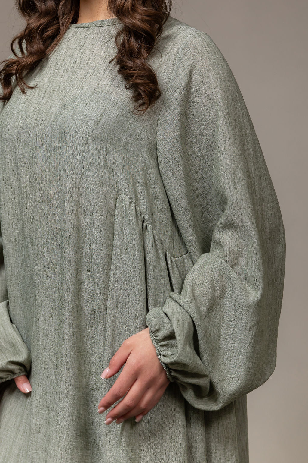 Linnen oversized jurk- soft green