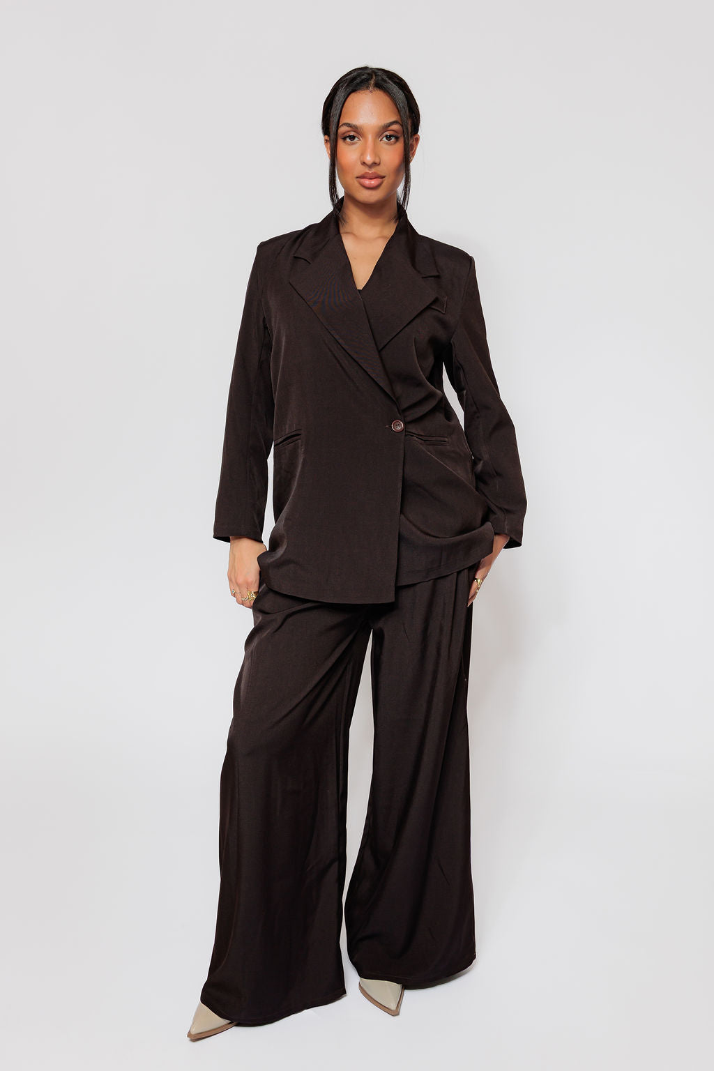 Oversized long blazer set