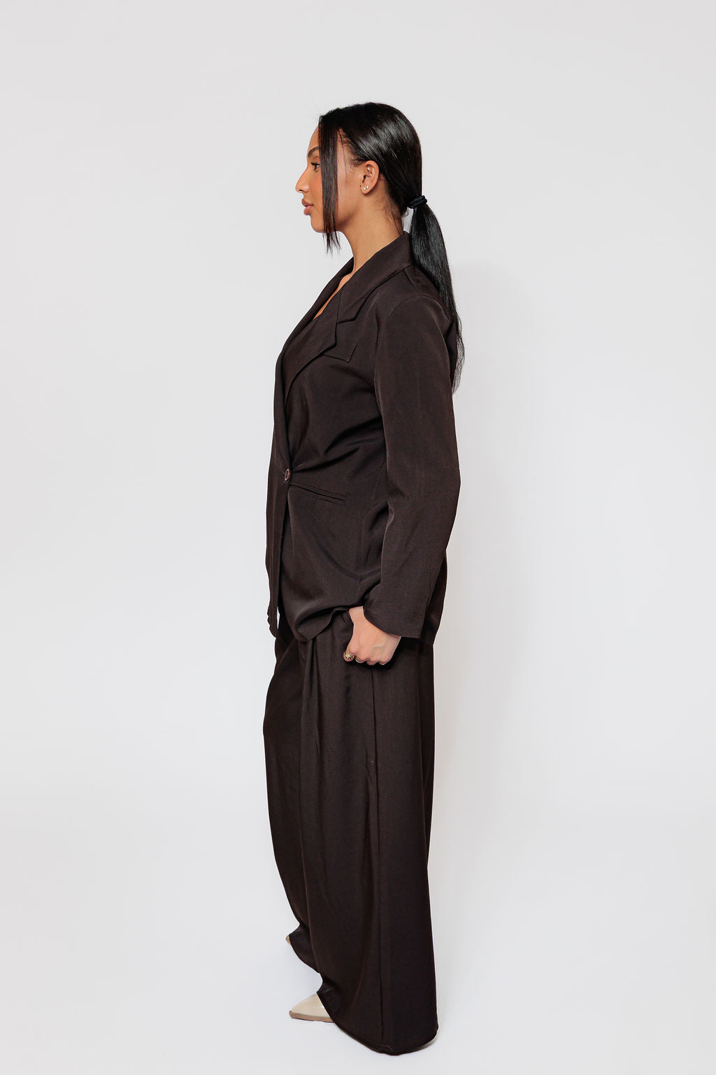 Oversized long blazer set