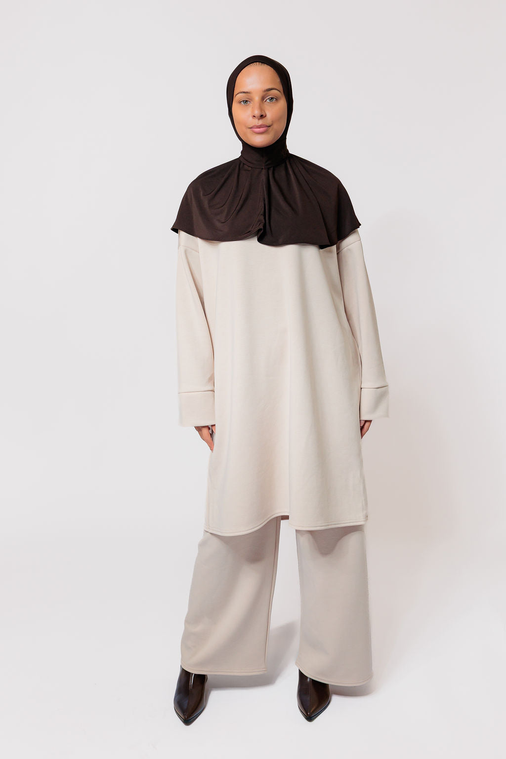 Long Jersey twinset - light beige