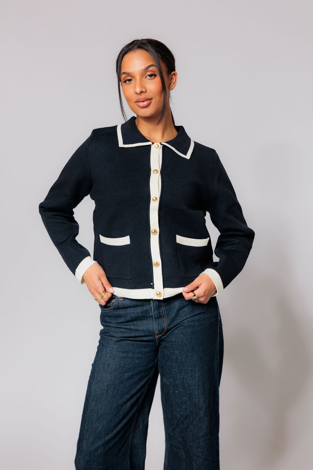Elegante cardigan - dark blue