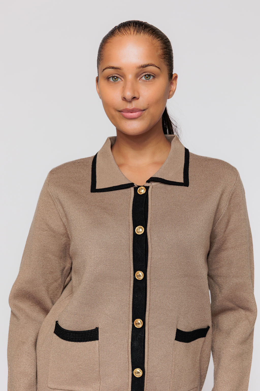 Elegance cardigan - dark taupe