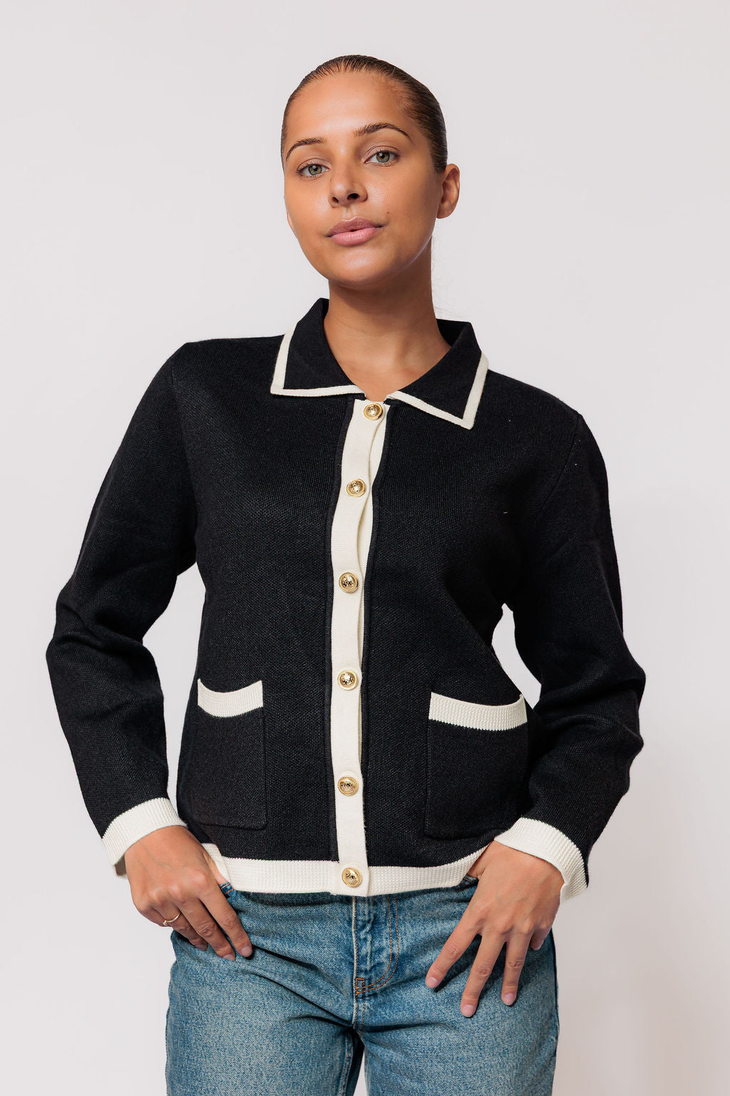 Elegante cardigan - zwart