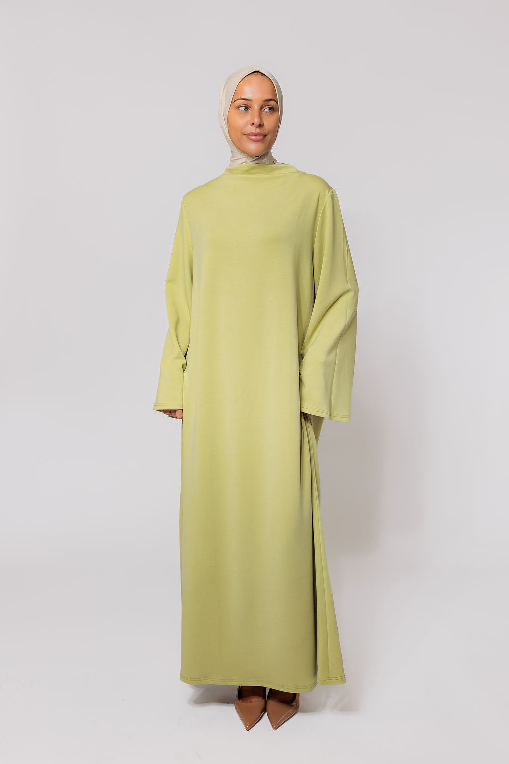 MH jersey high neck dress -  matcha green