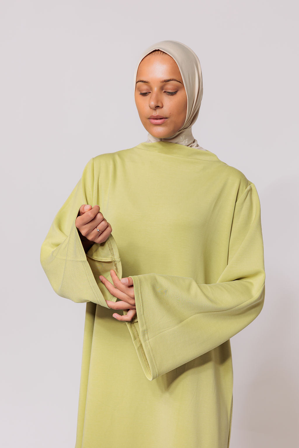 MH jersey high neck dress -  matcha green
