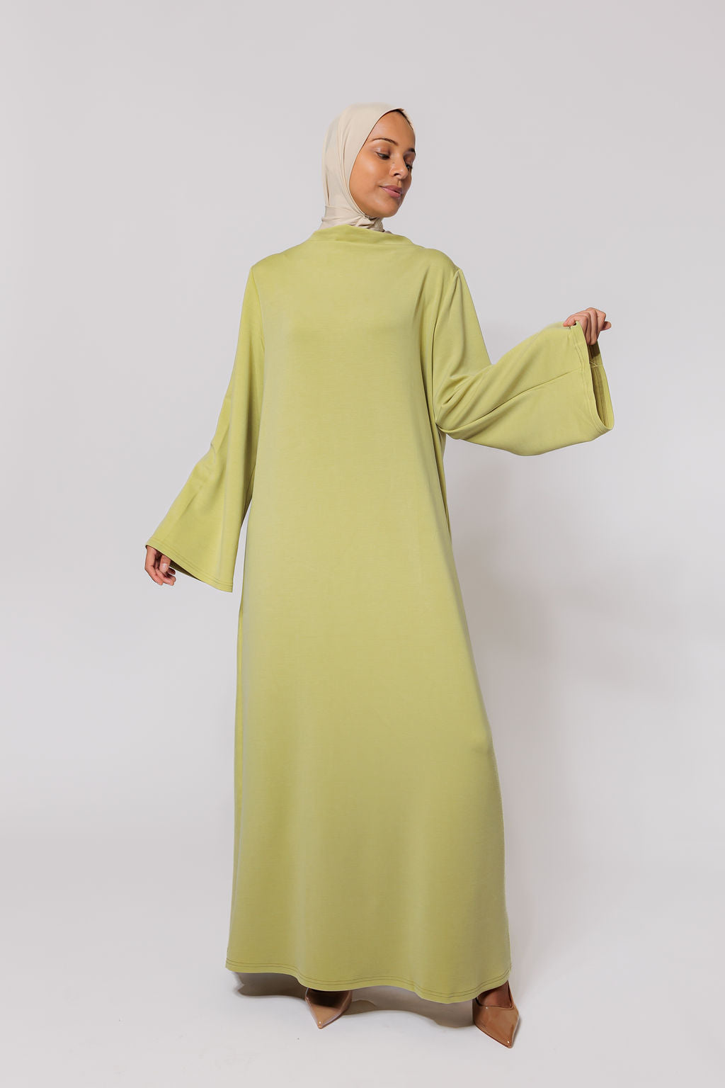 MH jersey high neck dress -  matcha green