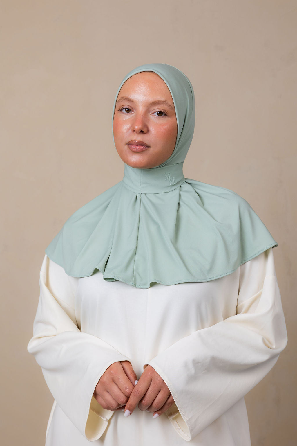 Instant silk scarf mint green