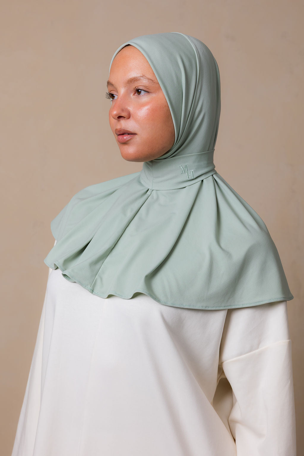 Instant silk scarf mint green