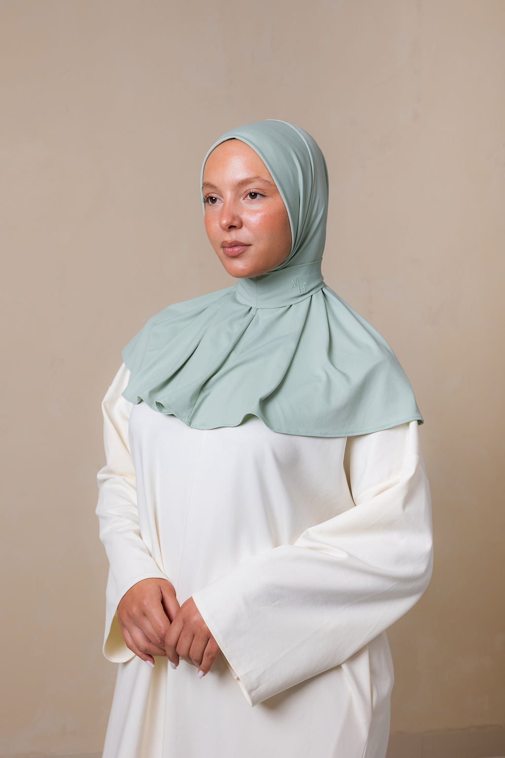 Instant silk scarf mint green