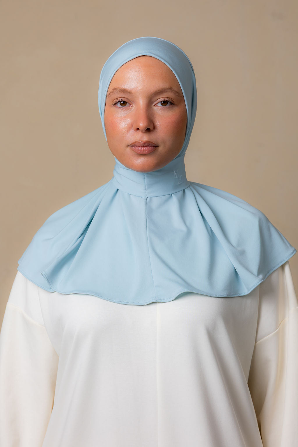 Instant silk scarf baby blue