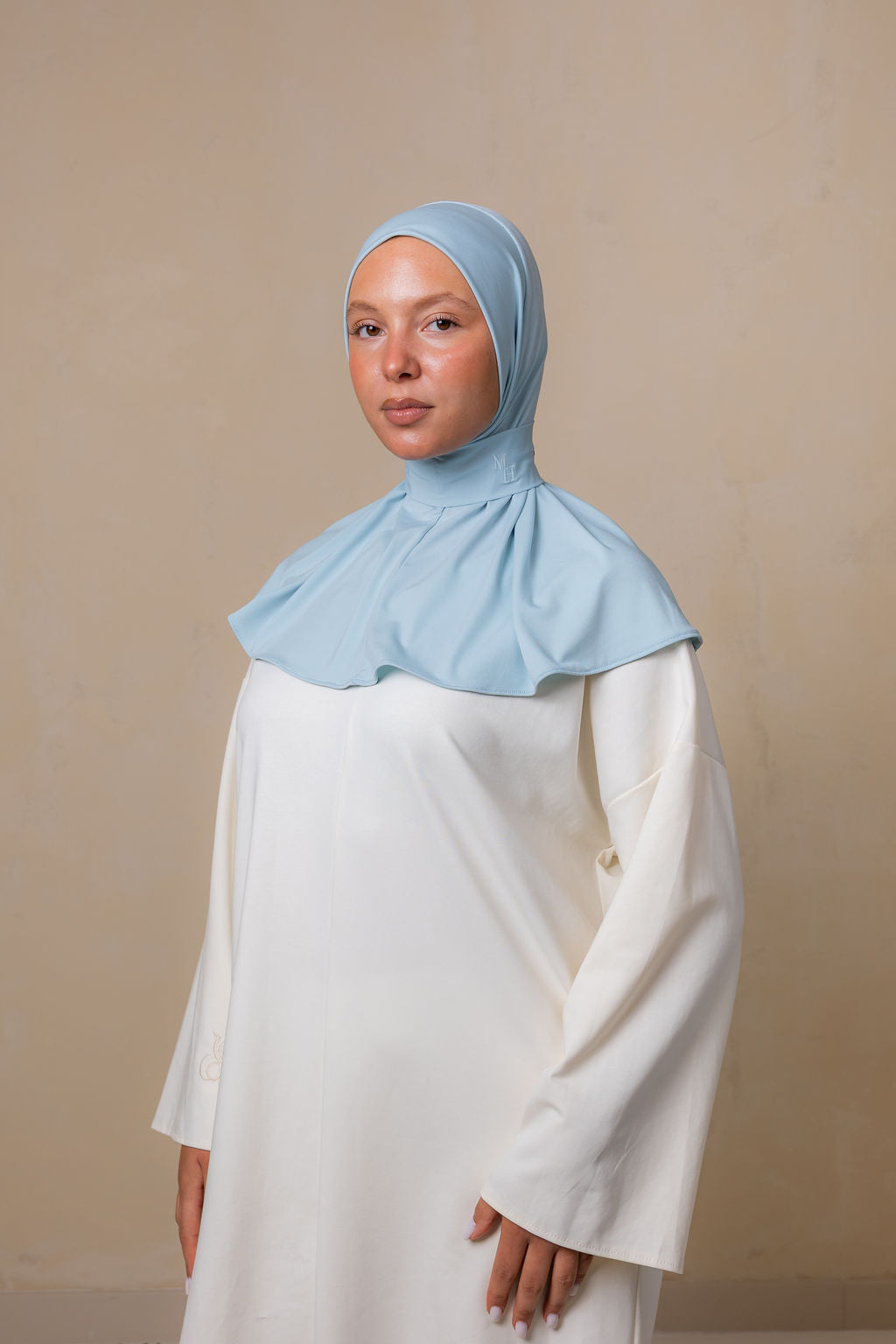 Instant silk scarf baby blue