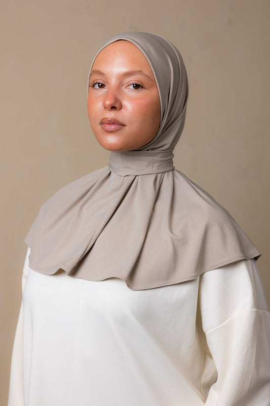 Instant silk scarf light taupe